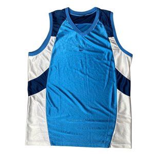 Vtg Nike Basketball Jersey Mens Large Center Swoosh Tank Top Blue
